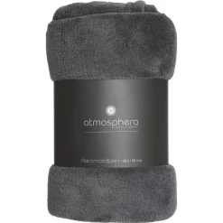 Plaid microfibre gris foncé 130x180