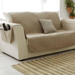 Plaid piquage carreaux Becquet - Beige