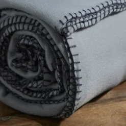 Plaid Polair en Polyester 220 x 240 BIEN AU CHAUD Acier