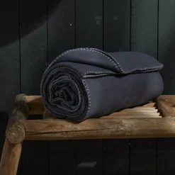 Plaid Polaire en Polyester 220 x 240 BIEN AU CHAUD Fusain