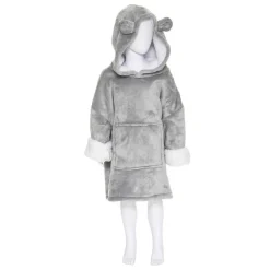 Plaid Poncho Enfant Capuche Ours