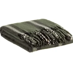 Plaid recyclé Isabel rayé Sapin 130 x 160