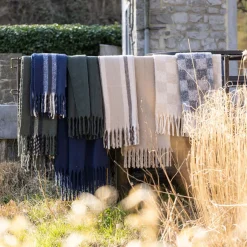 Plaid recyclé Isabel uni Sapin 130 x 160