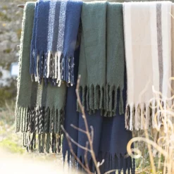 Plaid recyclé Isabel uni Sapin 130 x 160