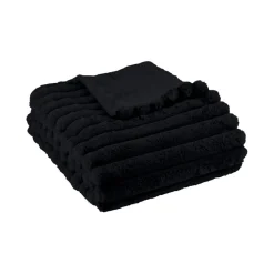 Plaid Ribbed en Polyester 130 x 180 MOKA Reglisse