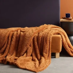 Plaid Teddy en Polyester 130 x 180 MOKA Caramel