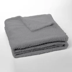 Plaid Teddy en Polyester 130 x 180 BIEN AU CHAUD Acier