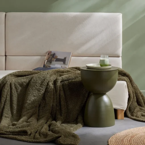 Plaid Teddy en Polyester 130 x 180 MATCHA Matcha