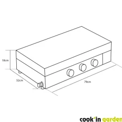 Plancha gaz à poser FINESTA 3 Brûleurs
