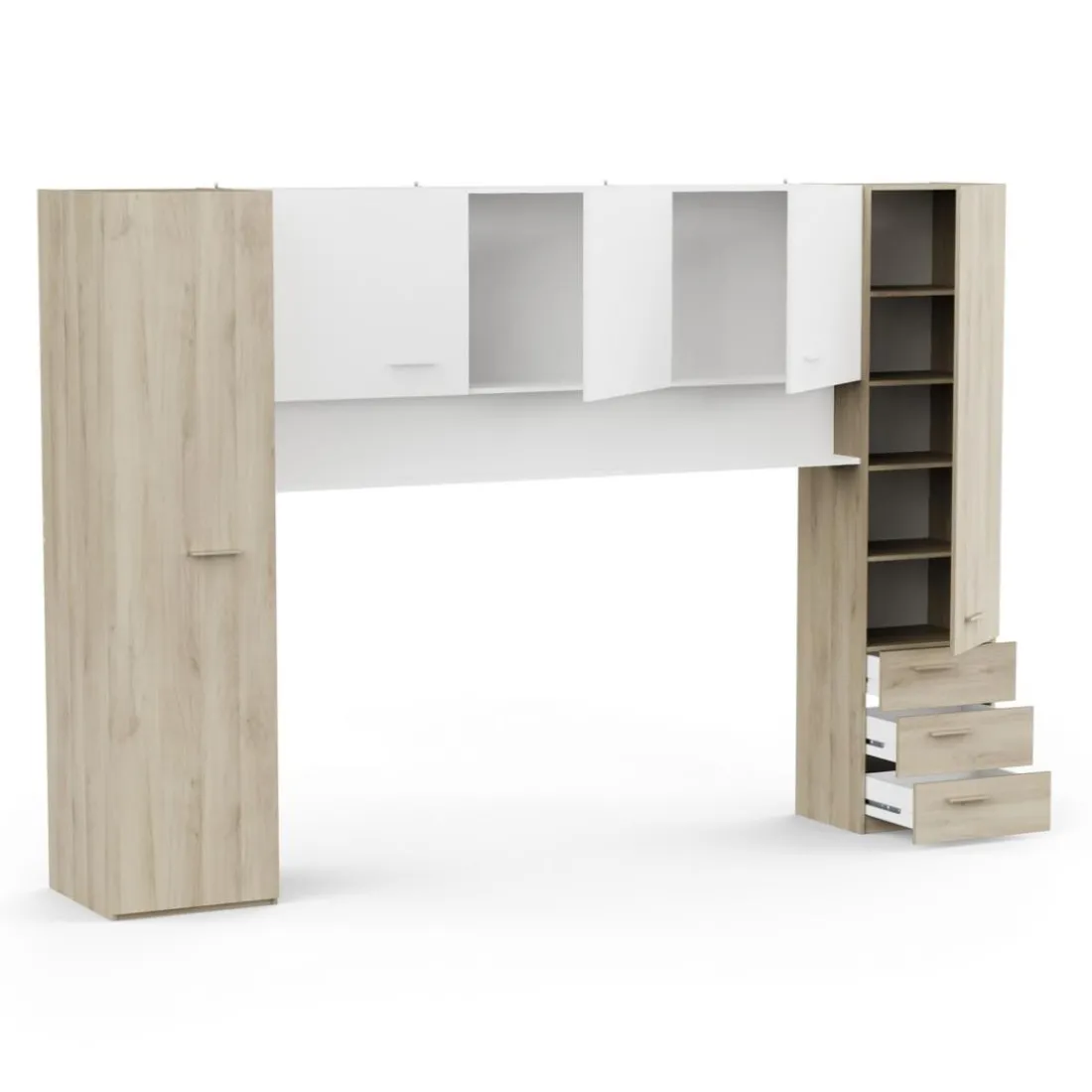 Pont 2 + 3 Portes , 3 tiroirs Tidy