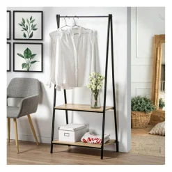 Portant 2 étagères style industriel en Bois Beige