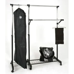 Portant à vetement double tringle métal et plastique