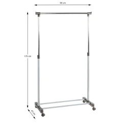 Portant à vetement tringle acier chromé