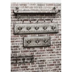 Portant mural en métal avec 5 crochets et rangement supplémentaire anthracite