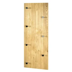 Portant mural multifonction bois avec crochets chromés