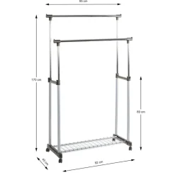Portant sur roulettes deux barres hauteur réglable