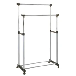 Portant sur roulettes double rangée gris