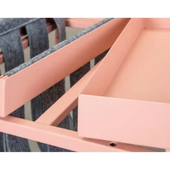 Porte magazines en Métal et Feutre Rose MAGGA