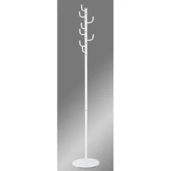 Porte manteau avec 8 crochets en tube d'acier laqué Blanc