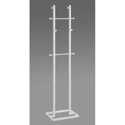 Porte manteau blanc 8 crochets bois et métal