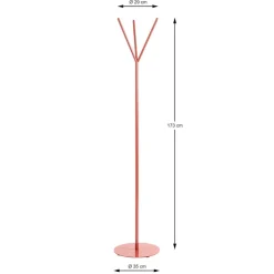 Porte manteau en métal avec 3 crochets rouge