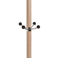 Porte manteau en métal décor chêne et pied marbre noir