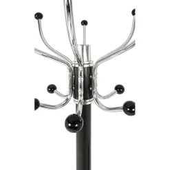 Porte manteau en métal noir et chrome pièd marbre