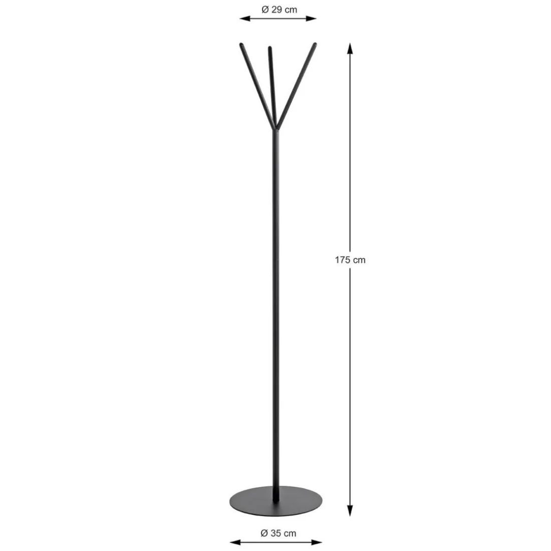 Porte manteau en métal noir et 3 crochets vestiaire