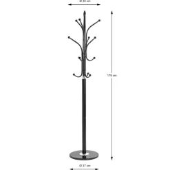 Porte manteau en métal noir et pied marbre