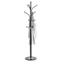 Porte manteau en métal noir et pied marbre