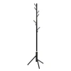 Porte manteau en tube d'acier laquée noir avec 8 crochets