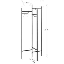 Porte manteau métal cintre laqué noir