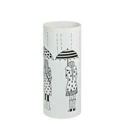Porte parapluies à motif imprimé en Métal laqué Blanc