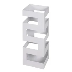 Porte parapluies graphique blanc en métal