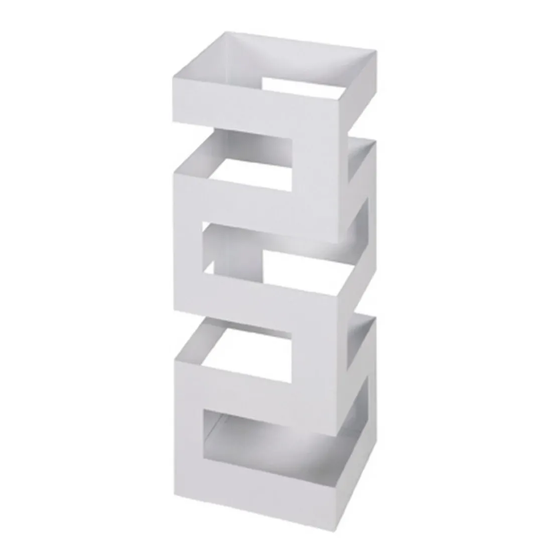 Porte parapluies graphique blanc en métal