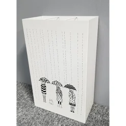 Porte parapluies métal blanc avec egouttoir plastique