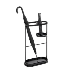 Porte parapluies noir en métal égouttoirs integrés