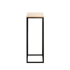 Porte plante en métal noir et plateau décor chêne