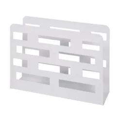 Porte revues en métal blanc laqué motifs rectangles