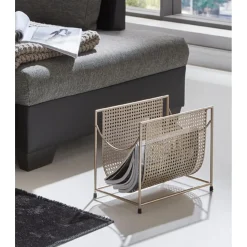 porte revues tube d'acier laqué doré