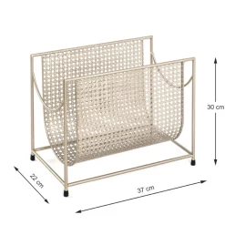porte revues tube d'acier laqué doré
