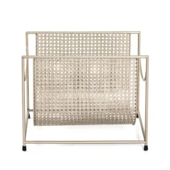 porte revues tube d'acier laqué doré