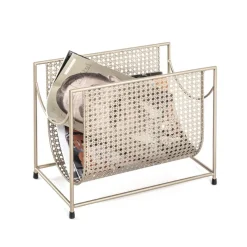 porte revues tube d'acier laqué doré