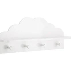 Porte-Manteau avec 1 Etagère et 4 Patères Forme de Nuage BAMBI