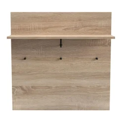 Portemanteau mural avec étagère et 3 patères Irysel Bois sonoma