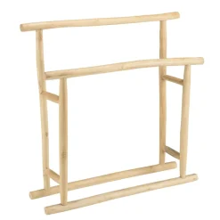 Porte-serviettes double portant en branches de Teck naturel WILL Beige