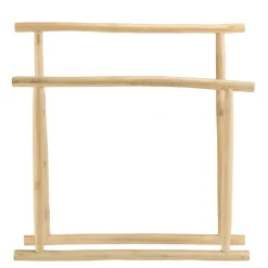 Porte-serviettes double portant en branches de Teck naturel WILL Beige