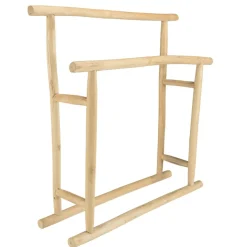 Porte-serviettes double portant en branches de Teck naturel WILL Beige