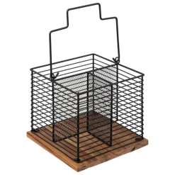 Pot à couverts 3 compartiments plateau acacia