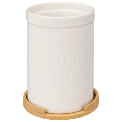 Pot à ustensiles couvercle bambou